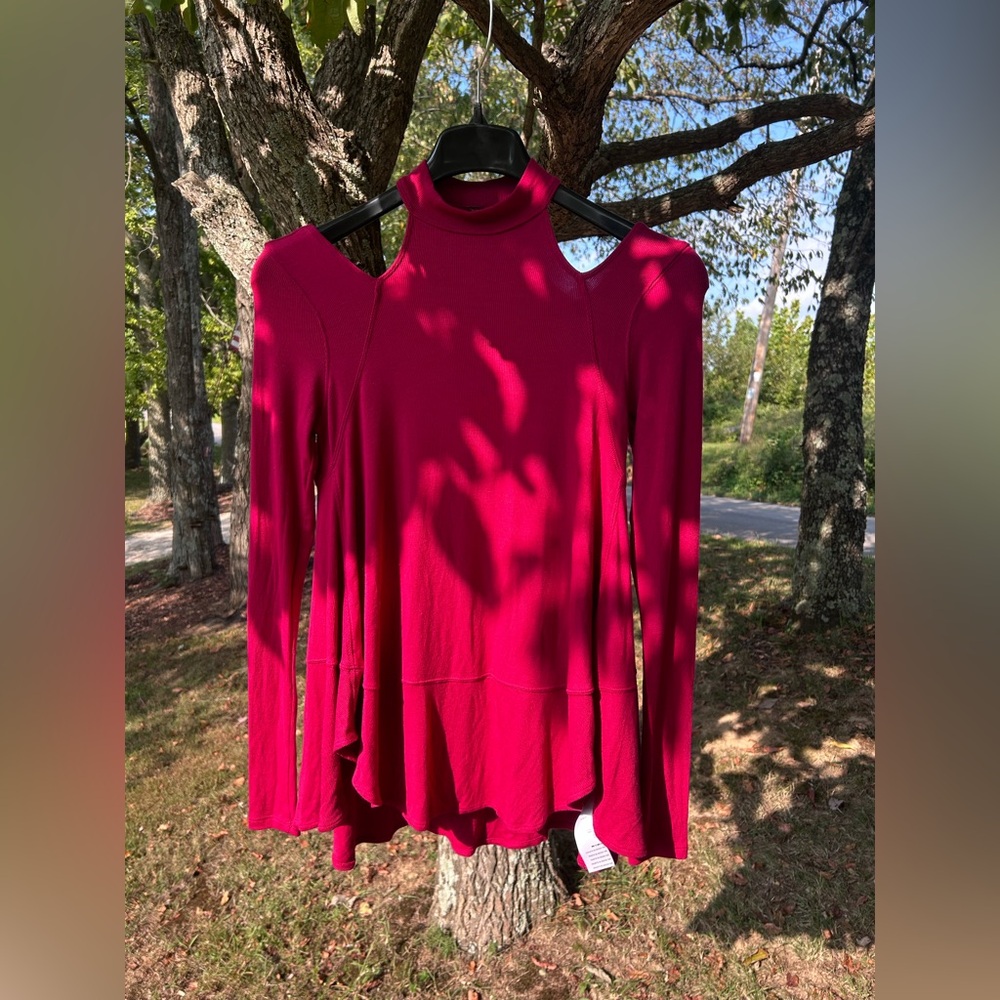 Free People Downtown Girl High Neck Cutout Tunic